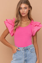 Load image into Gallery viewer, Shoulder Puff Ruffle SLV Bodysuit
