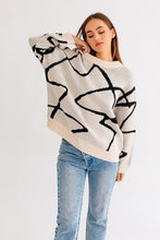 Load image into Gallery viewer, Abstract Pattern Oversized Sweater Top
