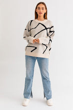 Load image into Gallery viewer, Abstract Pattern Oversized Sweater Top
