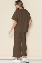 Load image into Gallery viewer, Textured Loose T Shirt and Drawstring Pants Set
