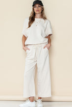 Load image into Gallery viewer, Textured Loose T Shirt and Drawstring Pants Set
