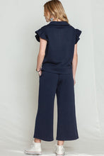Load image into Gallery viewer, Ruffled Cap Sleeve Top Wide Leg Pants Set
