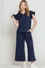 Load image into Gallery viewer, Ruffled Cap Sleeve Top Wide Leg Pants Set
