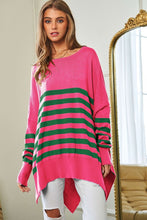 Load image into Gallery viewer, Multi Striped Elbow Patch Loose Fit Sweater Top
