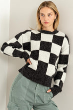 Load image into Gallery viewer, Weekend Chills Checkered Long Sleeve Sweater
