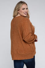 Load image into Gallery viewer, Plus Brushed Melange Drop Shoulder Sweater
