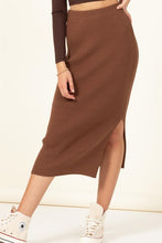 Load image into Gallery viewer, Fashionista High-Waist Ribbed Midi Skirt
