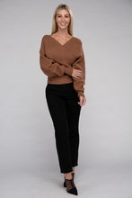 Load image into Gallery viewer, Viscose Cross Wrap Pullover Sweater
